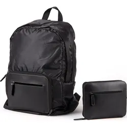 Packable Rucksack schwarz zusammenklappbar