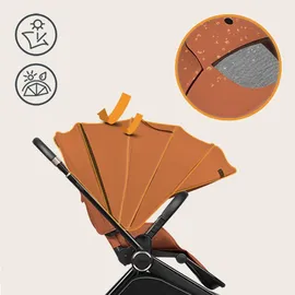 lionelo Mika Plus 2-in-1 Buggy 0-48 Monate (22kg), XXL-Verdeck mit UPF50+, 3-stufige Verstellung des Elterngriffs - Brown Rust - Braun