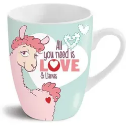 NICI 42712 Lama-Tasse All you need is love 8x10cm, Porzellan