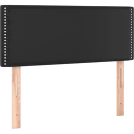 vidaXL Boxspringbett mit Matratze & LED Schwarz 100x200 cm Kunstleder