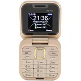 Annadue 2G Senioren Klapptelefon, Klapphandy mit Großen Tasten und HD Kamera für Senioren, Klarer Lauter Ton, 16 GB Speicher, Kleines 2G Handy mit Mehreren Sprachen (Gold)