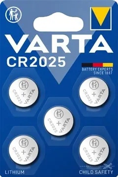 VARTA Knopfzellenbatterie Electronics CR2025 Lithium 5er-Pack