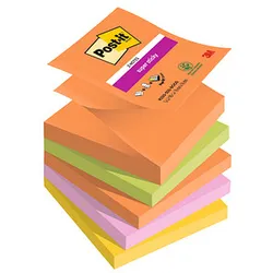 Post-it® Z-Notes Boost Haftnotizen extrastark farbsortiert 5 Blöcke