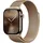 GPS + Cellular 42 mm Titangehäuse gold, Milanaise Armband gold