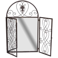 Palazzo Wandspiegel Landhausstil Spiegelfenster Metall Spiegel Fensterläden95 cm Rundbogen