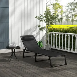 Outsunny Vallsero Gartensonnenliege,, Metall, cm, Gartenmöbel, Gartenliegen