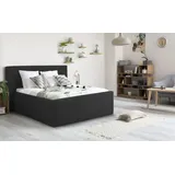 Home Affaire Polsterbett HOME AFFAIRE "Dalina", grau (anthrazit), B:191cm H:124cm L:247cm, Struktur (100% Polyester), Betten, Polsterbett, geradliniges Kopfteil, in 5 Breiten, auch in 220cm Länge