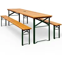 CASARIA Bierzeltgarnitur 3-tlg. Tisch 180 x 50 cm braun klappbar