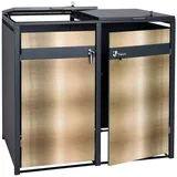 Proregal Mülltonnenbox 117 x 132 x 80 cm gold