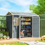 Outsunny Gerätehaus 1,3 x 1,31 m Grau