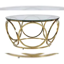 SalesFever Couchtisch im eleganten Stil Gold Edelstahl 80 x 40 x 80 cm