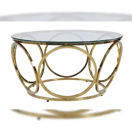 SalesFever Couchtisch im eleganten Stil Gold Edelstahl 80 x 40 x 80 cm