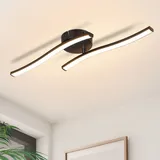 GBLY Deckenlampe Modern Schlafzimmerlampe Schwarz 12W Wohnzimmerlampe 3000K Wellen Design Küchenlampe Innen Warmweiß LED Deckenbeleuchtung für Flur