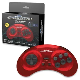 retro-bit Sega Mega Drive Wireless Controller Crimson Red für Nintendo Switch / PC / Mac