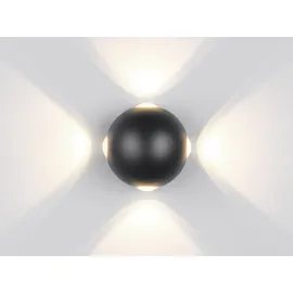 meine wunschleuchte Außenleuchte LED 2er Set Ø 10 cm schwarz mit Bewegungsmelder