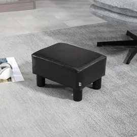 Homcom Fußhocker Kunstleder 40 x 24 x 30 cm Braun