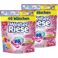 Weißer Riese Color Trio-Caps Aromatherapie Orchidee, Colorwaschmittel, 2x 40 WL