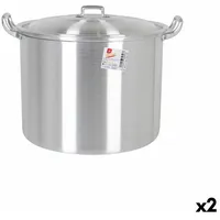 BigBuy Kochtopf mit Deckel Aluminium 39 x 33 x