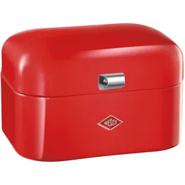 Wesco Brotkasten WESCO "Single Grandy - Brotdose", rotorange, B:26,8cm H:17,5cm, Lebensmittelaufbewahrungsbehälter, Brotkasten, Lüftungslöcher auf der Rückseite, Metallschaniere