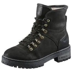 Winterboots MUSTANG SHOES, Damen, Gr. 38, grau (dunkelgrau), Lederimitat, casual, Schuhe, in Outdoor-Optik