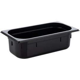 APS GN 1/3 Behälter, Gastronormbehälter aus Polycarbonat, Abmessungen 325 x 175 mm/Höhe 100 mm/Volumen 3,6 Liter, schwarz