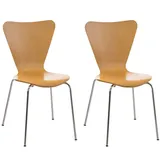 CLP Esszimmerstuhl 2er Set), stapelbar beige