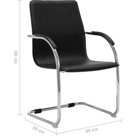 vidaXL Freischwinger Kunstleder Schwarz