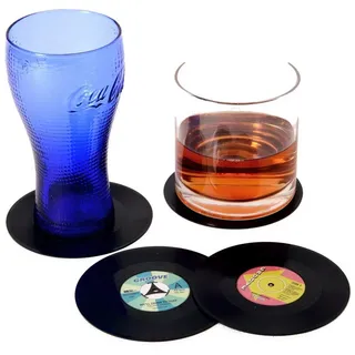 Out of the Blue O.B. 71/3075 4er Set Untersetzer Vinyl Schallplatte D: ca. 11cm