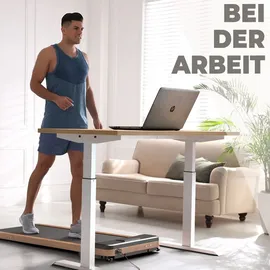 veska Höhenverstellbarer Schreibtisch (140 x 70 cm) - Sitz- & Stehpult - Bürotisch Elektrisch Höhenverstellbar mit Touchscreen & Stahlfüßen - Anthrazit/Bambus