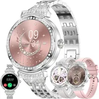 Valdus Damen Smartwatch – Elegant Fitness Tracker mit Telefonfunktion, Aktivitätstracker, SpO2 & Schlafmonitor, austauschbares Silikonarmband ... - Silber