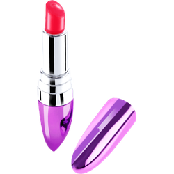 Vibrator in Lippenstiftdesign, neon-pink | rot | silber