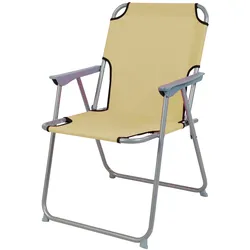 Camping - Klappstuhl Stoff Oxfort Metall Beige