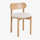 Bianca gepolsterter Esszimmerstuhl aus Eiche Braun Natur - Sklum
