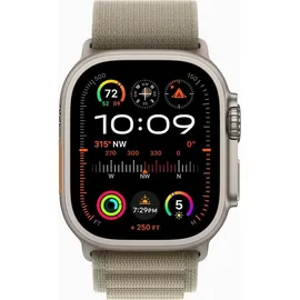 Apple Watch Ultra 2 GPS + Cellular 49 mm Titangehäuse natur, Alpine Loop olive M