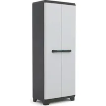KETER Linear Utility Gartenschrank aus Kunststoff, Besenschrank, Kunststoffschrank, hellgrau, 68x39x173cm