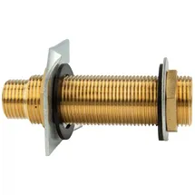 tecuro Wanddurchführung G 1/2 x G 3/4 Zoll x 130 mm Fitting gold