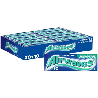 Airwaves MENTHOL & EUKALYPTUS Kaugummis 30x 10 Dragees, 30 St.