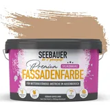 SEEBAUER diy Silikonharz-Fassadenfarbe Braun 2,5L für Außen (No. 614 Beech Wood) Selbstreinigende Fassadenfarbe mit Lotuseffekt - Geeignet für Putz, Mauerwerk und Beton