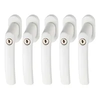 ABUS Abschließbarer Fenstergriff FG200 AB208-5er Set - Fensterknauf mit Druckzylinder, gleichschließend - ABUS-Sicherheitslevel 3-84581 - Weiß