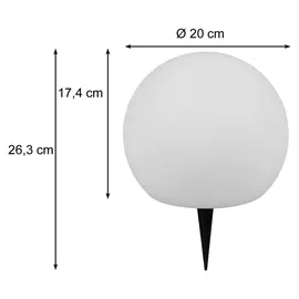 Trio Solar Außenleuchte Kunststoff Ø 20 cm inkl. 0,5 W LED Farbwechsler weiß