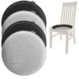 COM-FOUR com-four® 4X Gepolstertes Sitzkissen Ø 35 cm - Stuhlkissen für Stühle und Bänke - Sitzkissen-Set aus Filz - Runde Sitzpolsterauflage für Esszimmer, Garten, Terrasse, Balkon