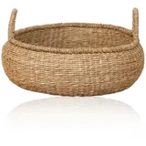 Lycce Aufbewahrungskorb Natur, Korb geflochten aus Seegras |Gr. 3 (Ø 40 cm)
