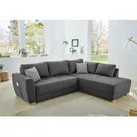 Jockenhöfer Ecksofa JOCKENHÖFER GRUPPE "Luzern L-Form", grau (dunkelgrau), B:254cm