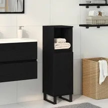 vidaXL Badezimmer Schrank Mit Regal Schwarze Eiche 30 x 30 x 100 cm vidaXL