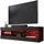 komodee Tivoli Lowboard 140 x 40,5 x 35,5 cm Schwarz/Schwarz Glas