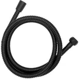 Wenko Duschschlauch 150 cm, Brauseschlauch ummantelt mit rostfreiem Edelstahl, passt an alle Duschköpfe dank 1/2" Standardanschluss, praktischer Verdrehschutz, trinkwasserzugelassen, Schwarz,
