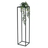 DanDiBo Ambiente DanDiBo Blumenhocker Metall Schwarz Eckig 100 cm Blumenständer Beistelltisch 96351 Blumensäule Modern Pflanzenständer Pflanzenhocker