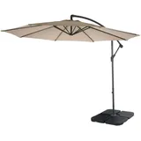 MCW Ampelschirm Terni Ø 3m Neigbar Sand-Beige Ständer