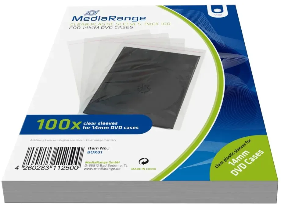 MediaRange Zubehör CD-/DVD-Rohlinge Schutzhülle 1 Disks Transparent