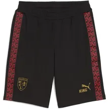 Puma Sporthose "RC Lens KING Sweat-Shorts Herren", Gr. L, Normalgrößen, schwarz (schwarz matte gold beige), Obermaterial: 32% Polyester, 68% Baumwolle. Taschenfutter: 100% Baumwolle. Besatz: 100% Polyester, unifarben, regular fit, Hosen Sporthose